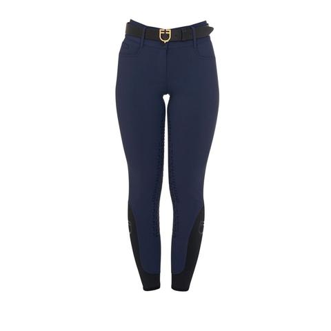 Bryczesy damskie Equestro z wysokim stanem Navy Blazer, granatowe