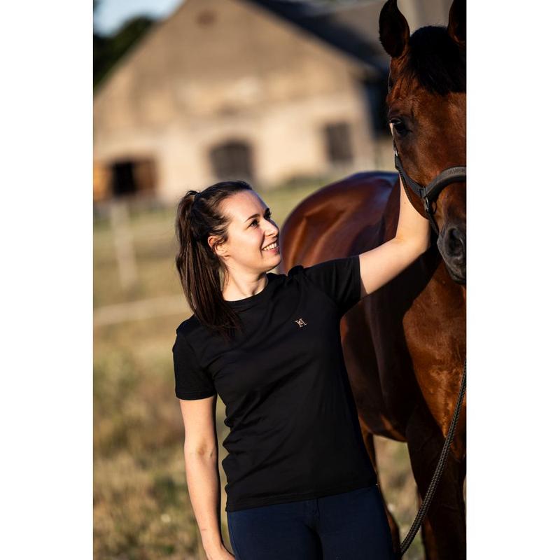 Koszulka damska Hoorsy z okrągłym dekoltem czarna