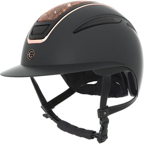 Kask Covalliero Elite Polo czarno-rożowozłoty