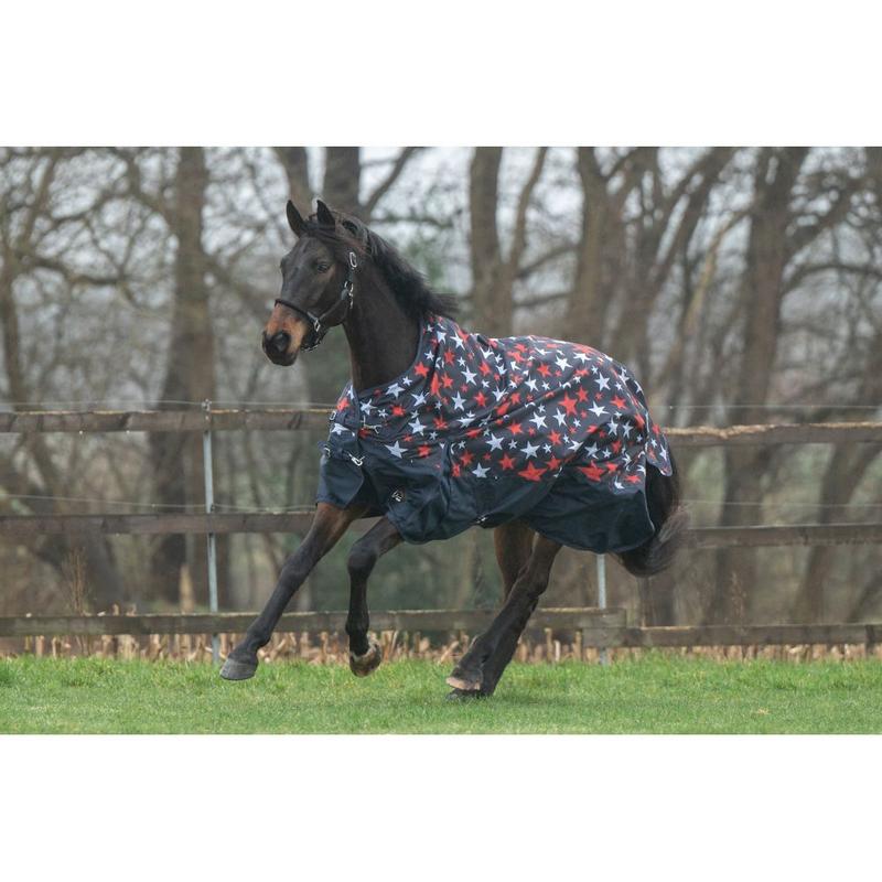 Derka padokowa HKM Norwich highneck 600D 100g granatowa w białe gwiazdki