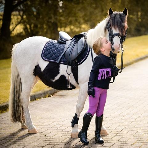 Czaprak QHP Lize Black/Violet, czarno-fioletowy
