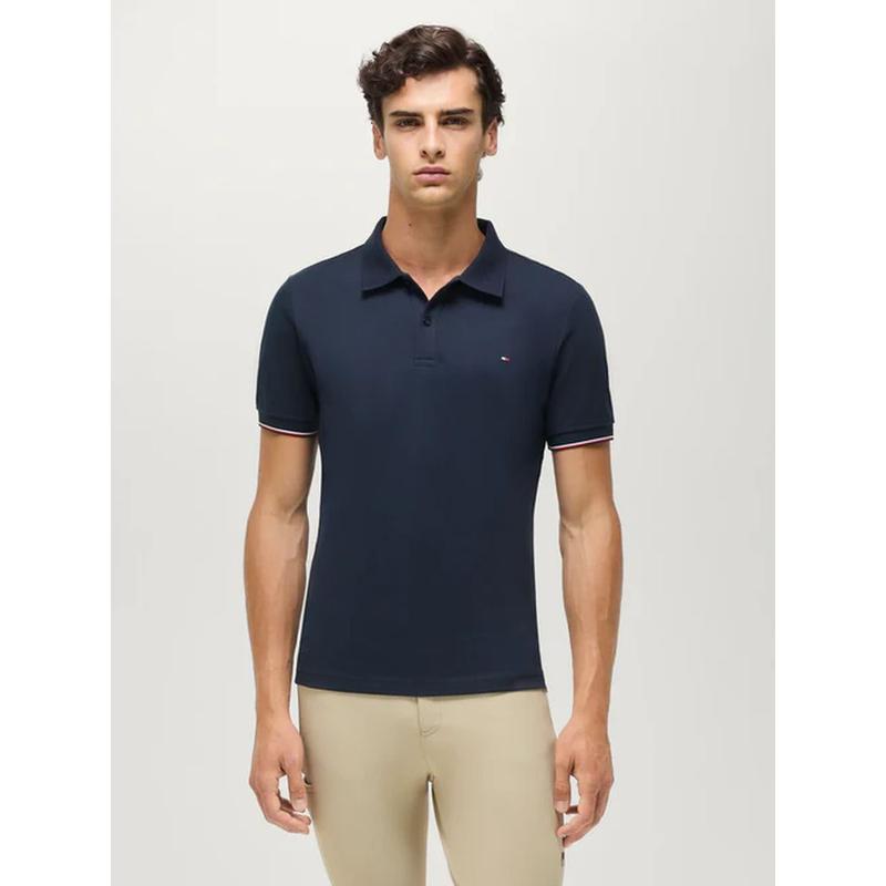 Koszulka polo męska Tommy Hilfiger Equestrian Davis Desert Sky, granatowa