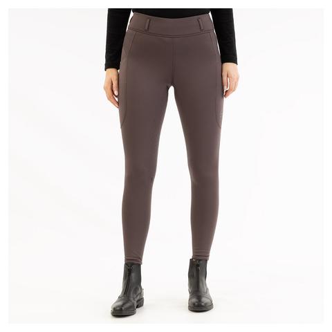 Legginsy damskie zimowe BR Jolie z silikonowym lejem brązowe