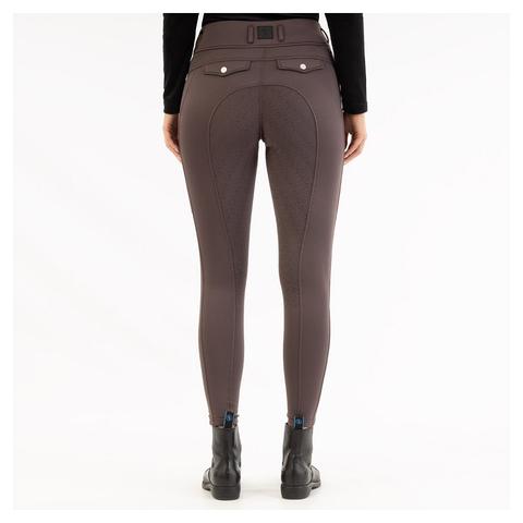 Legginsy damskie zimowe BR Jolie z silikonowym lejem brązowe