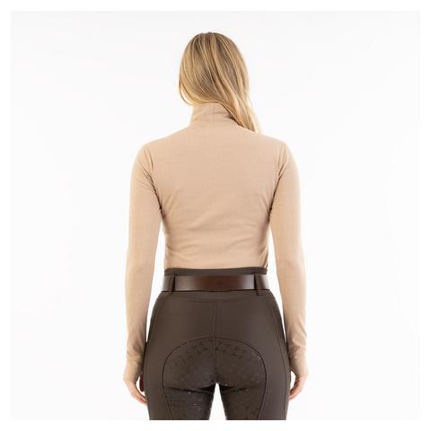 Golf damski techniczny Anky Mockneck beżowy