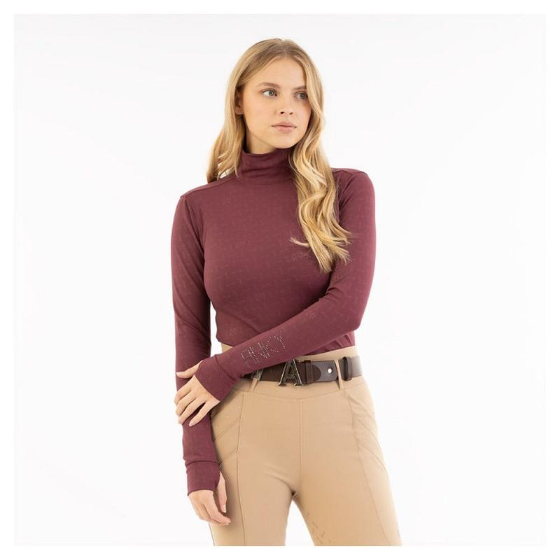 Golf damski techniczny Anky Mockneck bordowy