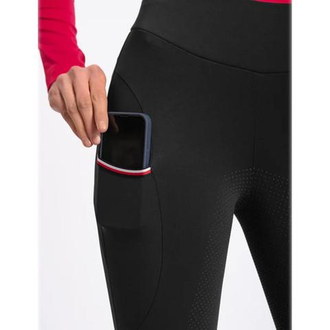 Legginsy damskie zimowe Tommy Hilfiger Equestrian Elmira Black, czarne 2025