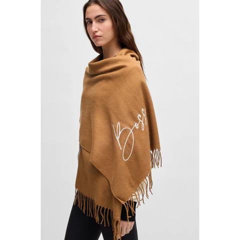 Szalik Boss Equestrian Logo Camel, karmelowy
