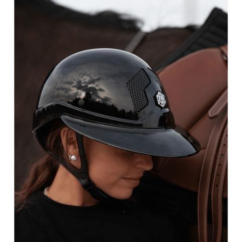 Kask Flex-on Armet z szerokim, błyszczącym daszkiem Black, czarny połysk