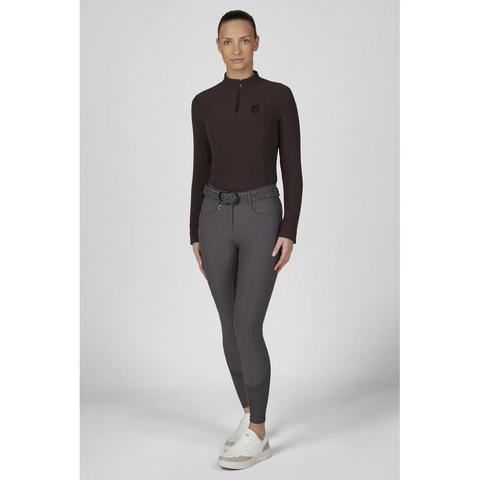 Bluzka damska techniczna Pikeur Zip Rip Chocolate brown, brązowa 2026/2027