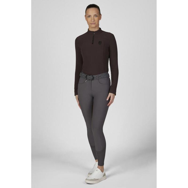 Bluzka damska techniczna Pikeur Zip Rip Chocolate brown, brązowa 2026/2027