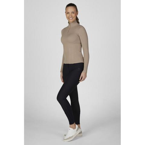 Golf damski Pikeur Knit Shirt 3D Mocha Cream, beżowy 2026/2027