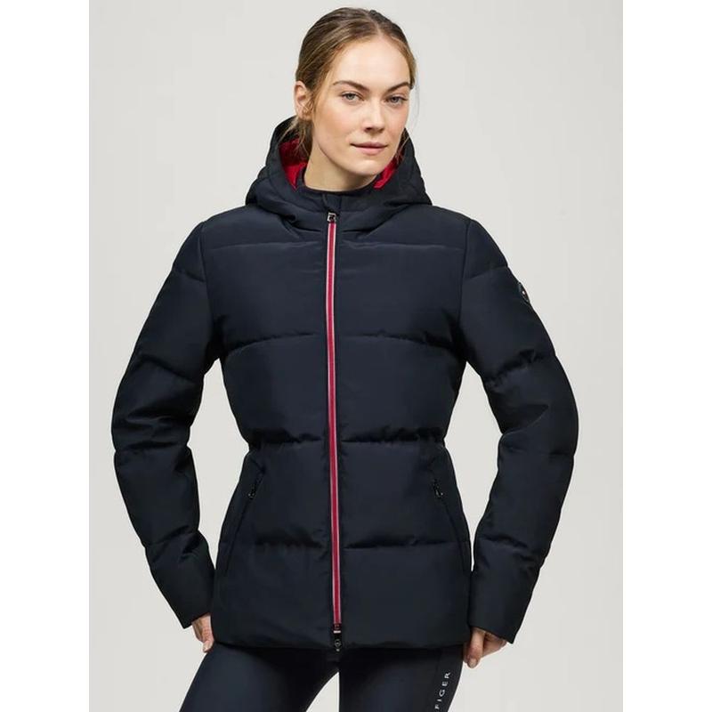Kurtka damska z kapturem Tommy Hilfiger Equestrian Sidney Desert Sky, granatowa 2025