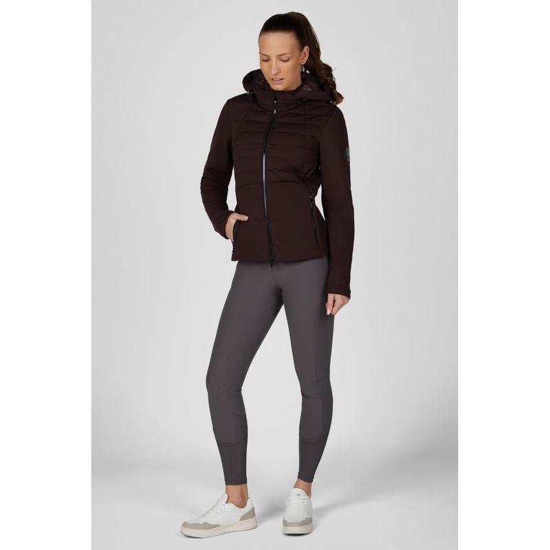 Bluza damska rozpinana z kapturem Pikeur Quilted Chocolate Brown, brązowa 2026/2027