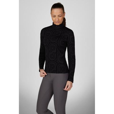 Golf damski Pikeur Selection Zip Print Black, czarny 2026/2027