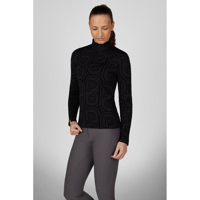 Golf damski Pikeur Selection Zip Print Black, czarny 2026/2027