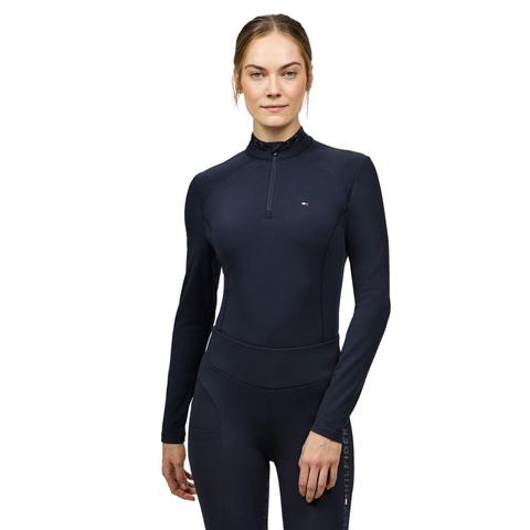 Bluzka damska techniczna Tommy Hilfiger Equestrian Beth 1/4 zip Desert Sky, granatowa 2025