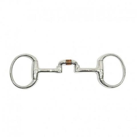 Wędzidło typu D skórzane z mostkiem Ekkia Metalab podwójnie łamane