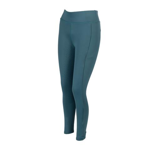 Legginsy damskie zimowe HKM Alice z silikonem petrolowe