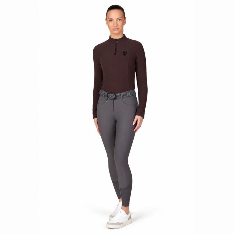 Bluzka damska techniczna Pikeur Selection Chocolate brown, brązowa 2026/2027