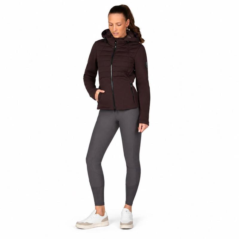 Bluza damska rozpinana z kapturem Pikeur Quilted Chocolate Brown, brązowa 2026/2027