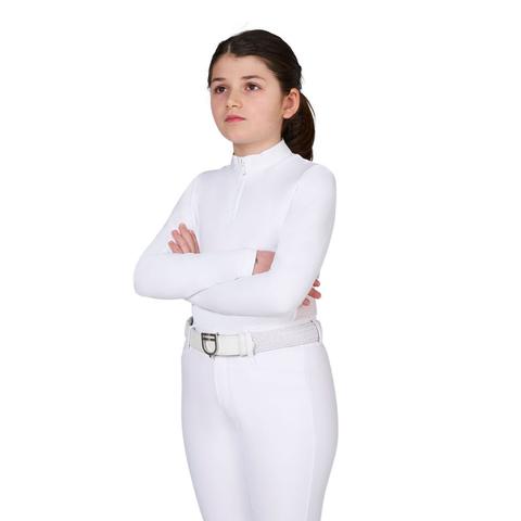 Koszulka konkursowa młodzieżowa Equestro White, biała