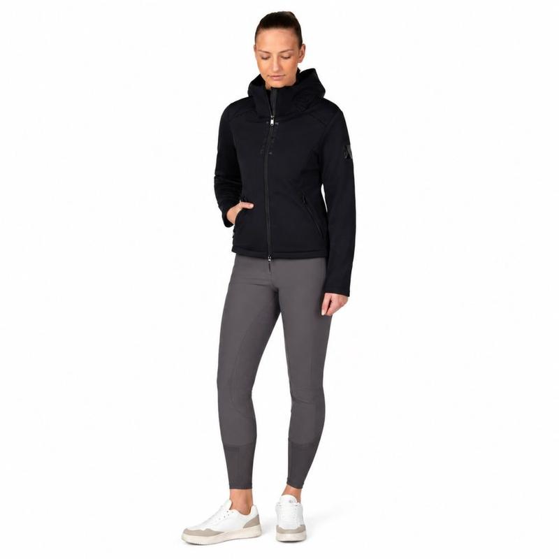 Bluza damska rozpinana z kapturem Pikeur Techvelvet Fleece Black, czarna 2026/2027