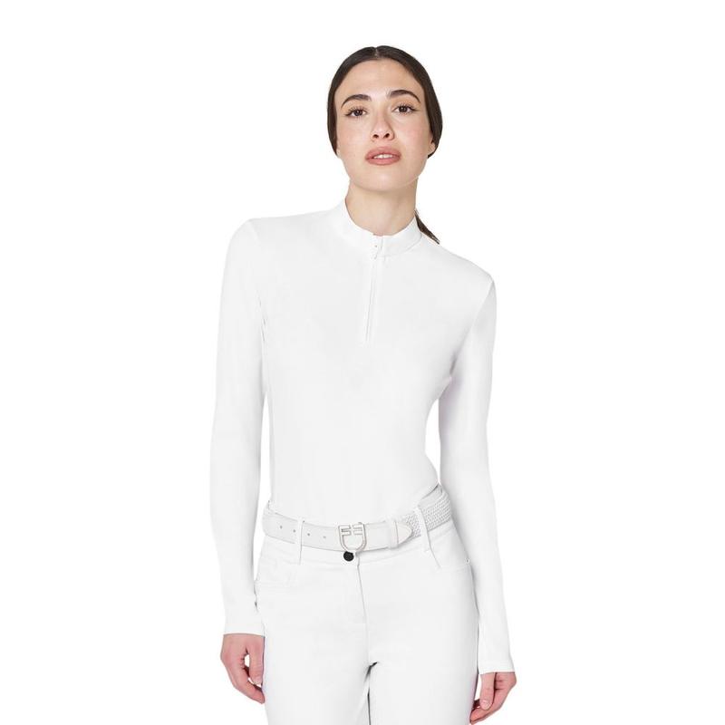 Koszulka konkursowa damska Equestro White, biała