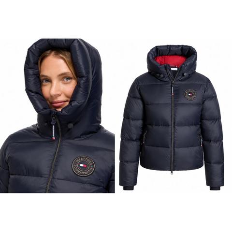 Kurtka zimowa damska puchowa Tommy Hilfiger Equestrian Glendale Desert Sky, granatowa 2026