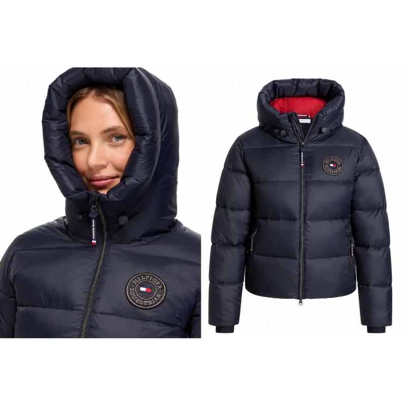 Kurtka zimowa damska puchowa Tommy Hilfiger Equestrian Glendale Desert Sky, granatowa 2026