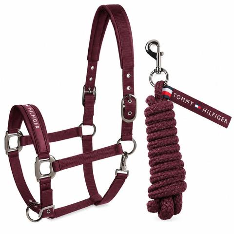 Kantar z uwiązem Tommy Hilfiger Equestrian Yale Burgundy, bordowy 2026