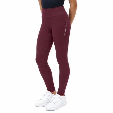 Legginsy młodzieżowe Tommy Hilfiger Equestrian Devon Burgundy, bordowe 2026