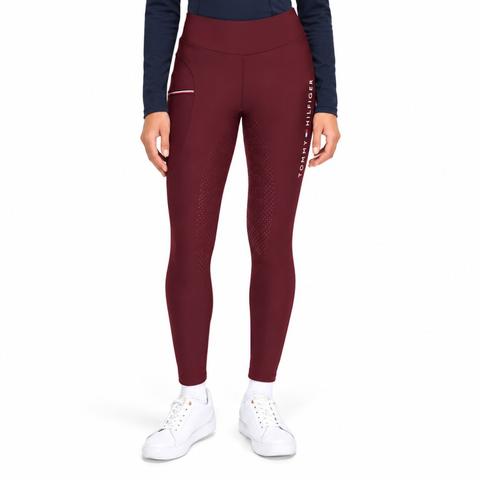 Legginsy damskie zimowe Tommy Hilfiger Equestrian Elmira Burgundy, bordowe 2026