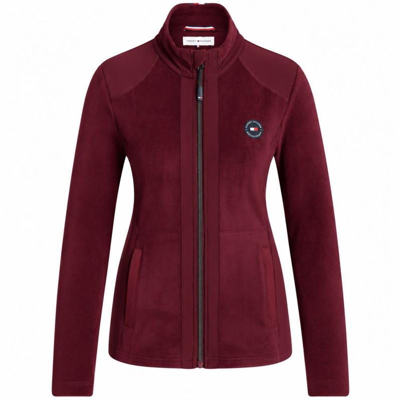 Bluza damska polarowa Elmonte Tommy Hilfiger Equestrian Burgundy, bordowa 2026