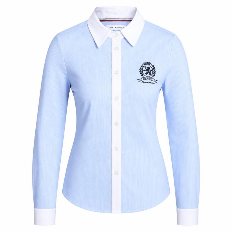 Koszula damska Tommy Hilfiger Equestrian Perkins Multi, błękitna 2026