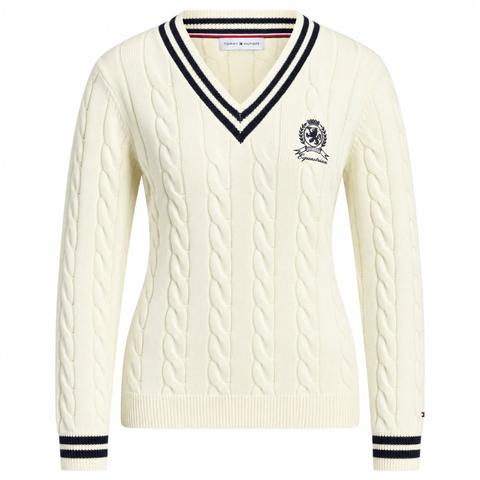 Sweter damski Tommy Hilfiger Equestrian Roseville, Ecru, beżowy 2026