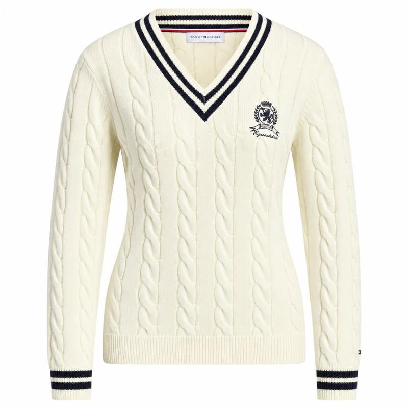 Sweter damski Tommy Hilfiger Equestrian Roseville, Ecru, beżowy 2026