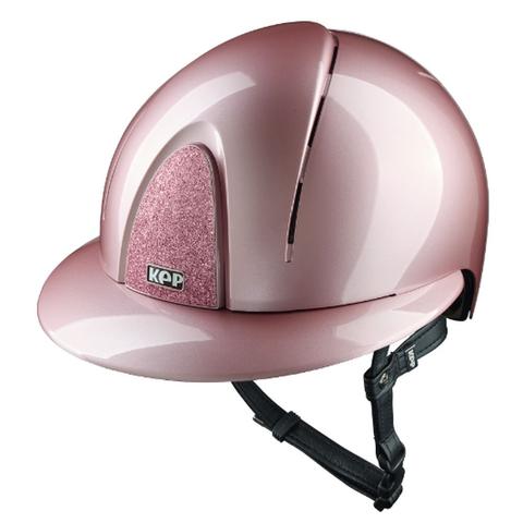 Kask Kep Smart Nova Star - szeroki daszek- brokatowy przód - różowy połysk