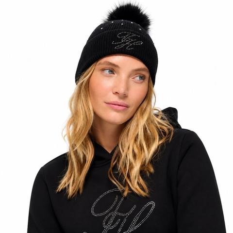 Czapka zimowa z pomponem Tommy Hilfiger Equestrian Daly Black, czarna 2026