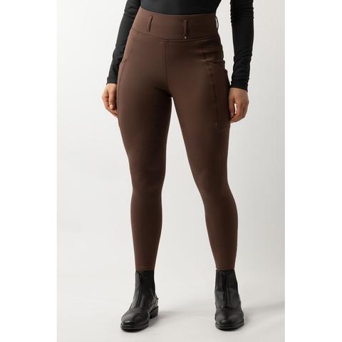 Legginsy damskie zimowe BR z silikonowym lejem Linda brązowe