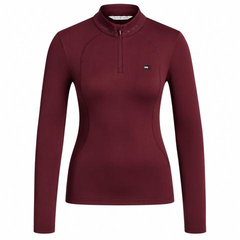 Bluzka techniczna damska Tommy Hilfiger Equestrian Cady, Burgundy, bordowa 2026
