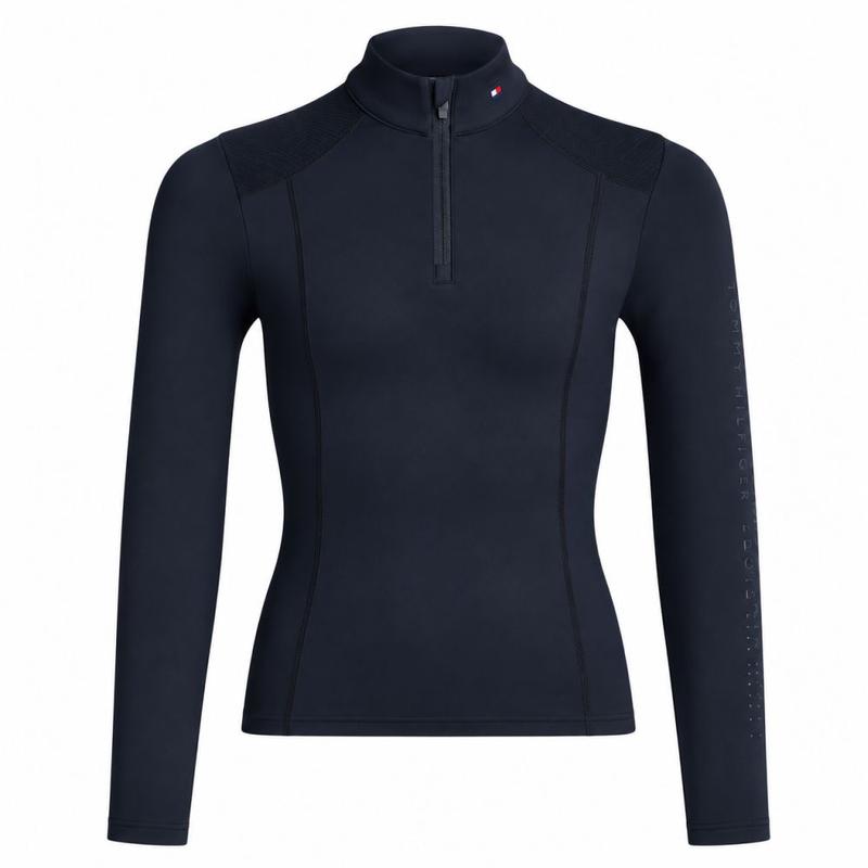 Bluzka techniczna młodzieżowa Tommy Hilfiger Equestrian Ava Desert Sky, granatowa 2026
