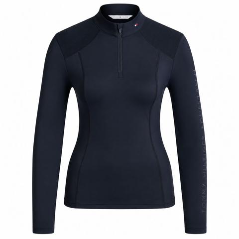 Bluzka techniczna damska Tommy Hilfiger Equestrian Echo, Desert Sky, granatowa 2026
