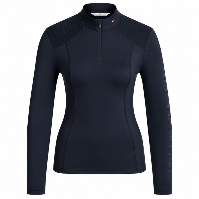 Bluzka techniczna damska Tommy Hilfiger Equestrian Echo, Desert Sky, granatowa 2026