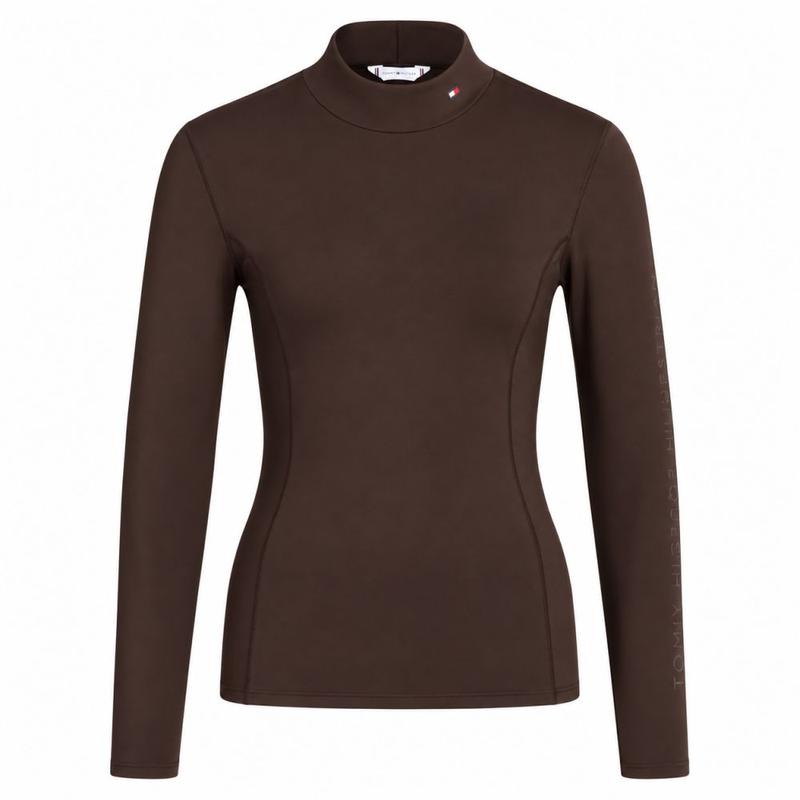 Golf damski techniczny Tommy Hilfiger Equestrian Ava, Cacao, brązowy 2026