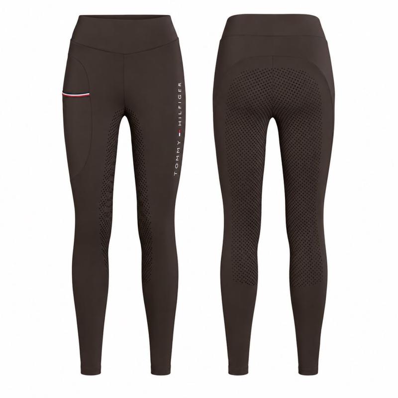 Legginsy damskie Tommy Hilfiger Equestrian Elmira Cacao, brązowe 2026