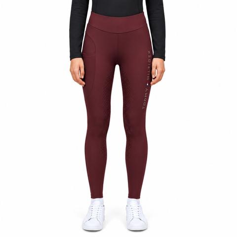Legginsy damskie zimowe Tommy Hilfiger Equestrian Elmira Burgundy, bordowe 2026