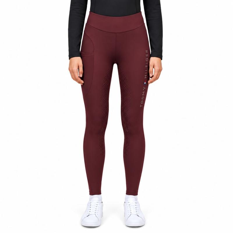 Legginsy damskie zimowe Tommy Hilfiger Equestrian Elmira Burgundy, bordowe 2026