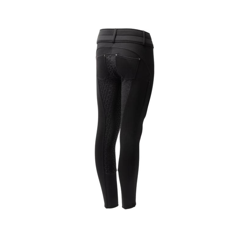 Bryczesy młodzieżowe zimowe Horze Rhea z lejem silikonowym czarne