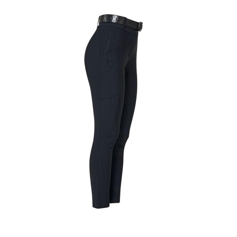 Bryczesy damskie Equestro Stones z wysokim stanem Black, czarne